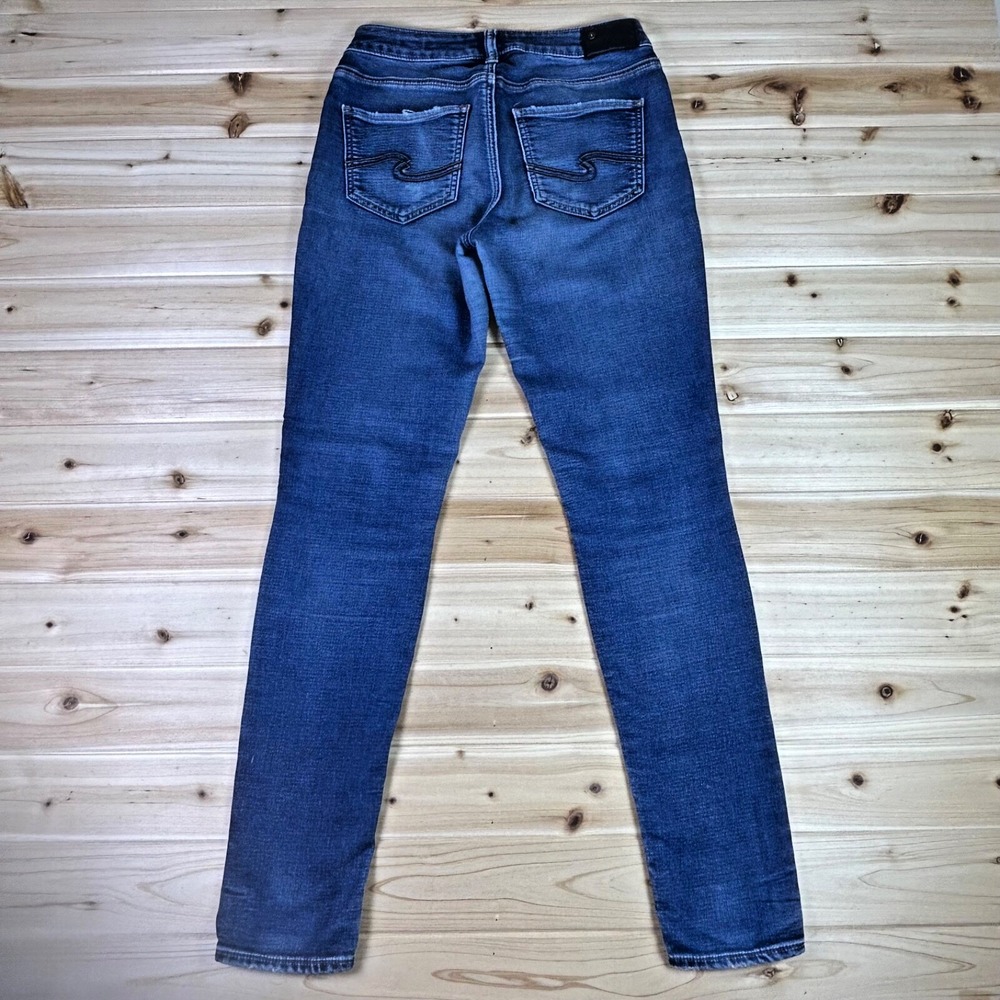 Silver Jeans Womens 27x31 Aiko High Skinny Joga Jeans + Sweats Denim Blue Jeans - Picture 8 of 13